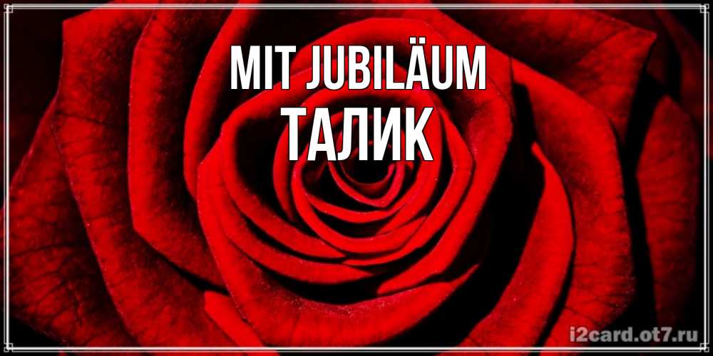 Открытка на каждый день с именем, Талик Mit Jubiläum алая роза Прикольная открытка с пожеланием онлайн скачать бесплатно 