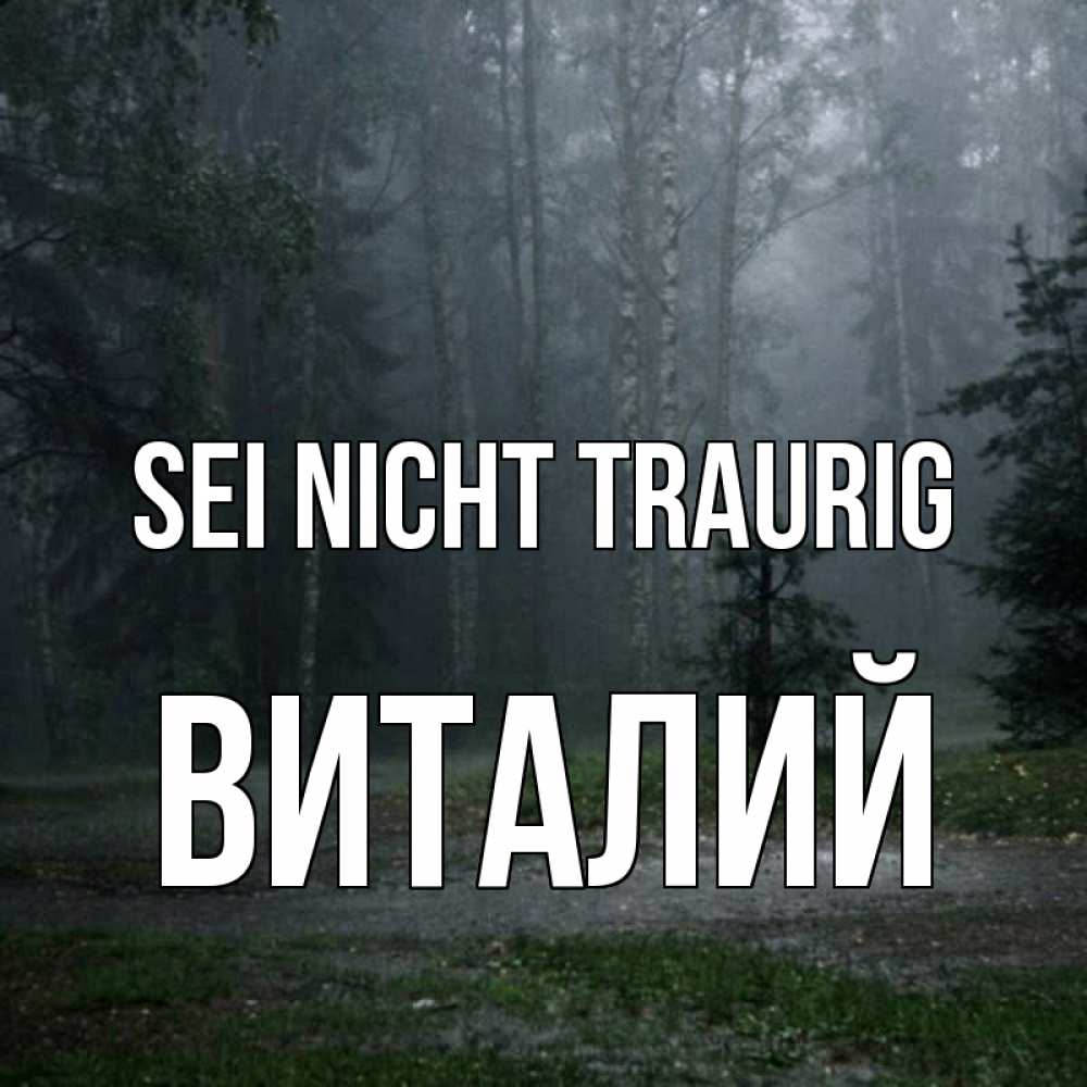 Открытка на каждый день с именем, Виталий Sei nicht traurig осень Прикольная открытка с пожеланием онлайн скачать бесплатно 
