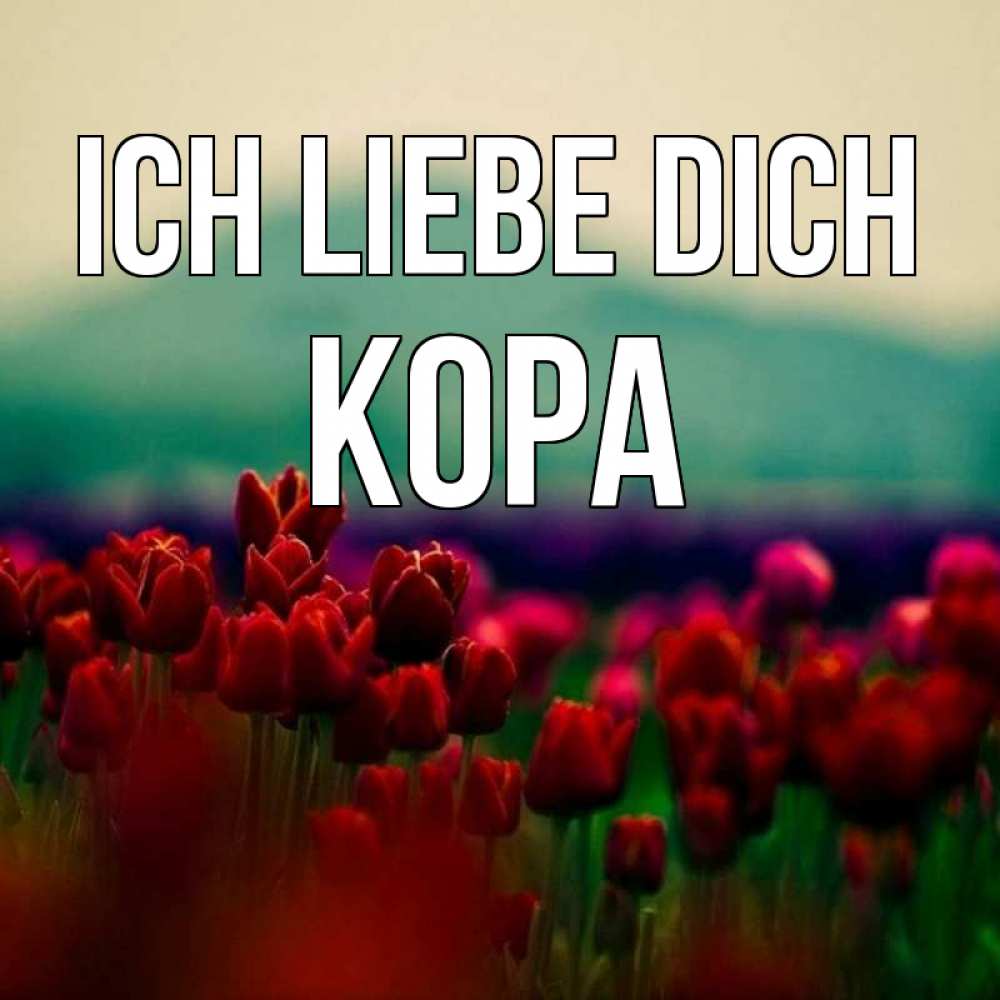 Открытка на каждый день с именем, Кора Ich liebe dich тюльпаны 4 Прикольная открытка с пожеланием онлайн скачать бесплатно 