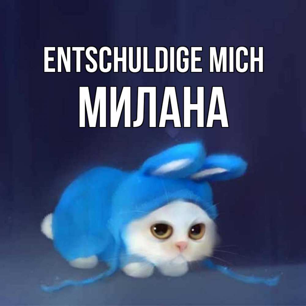 Открытка на каждый день с именем, Милана Entschuldige mich невинный котозай просит прощения Прикольная открытка с пожеланием онлайн скачать бесплатно 