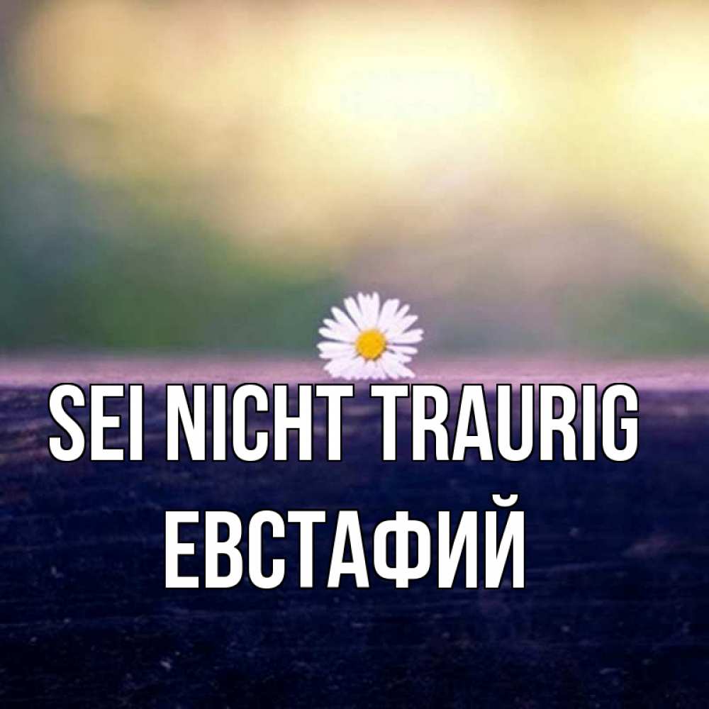 Открытка на каждый день с именем, Евстафий Sei nicht traurig красота Прикольная открытка с пожеланием онлайн скачать бесплатно 