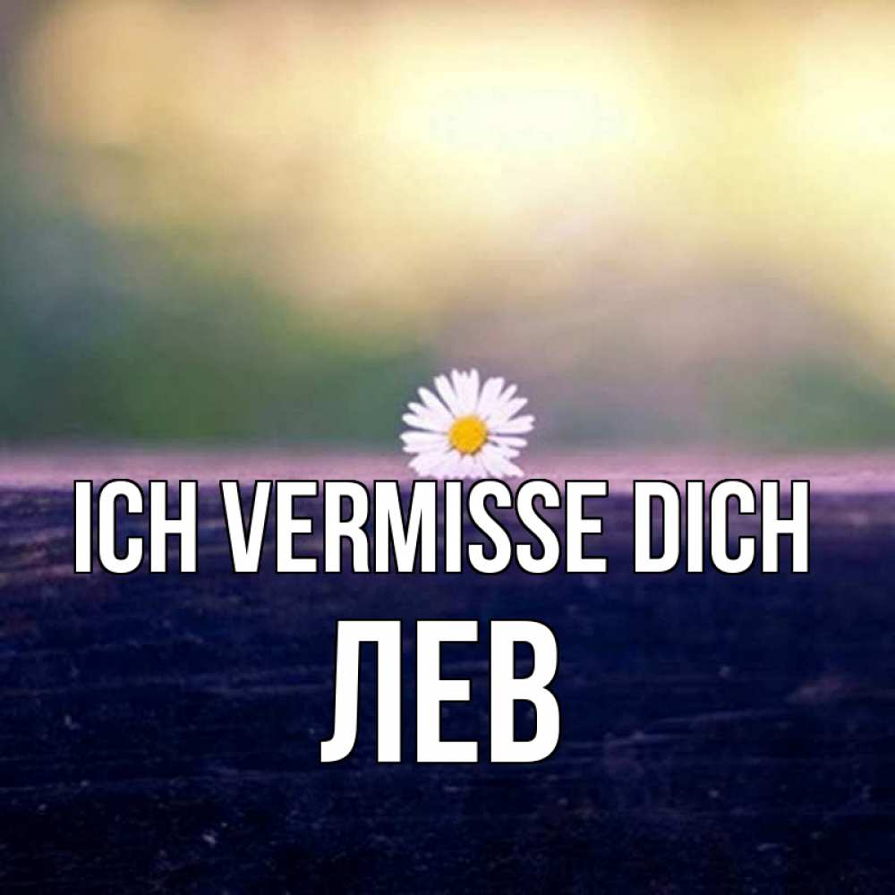 Открытка на каждый день с именем, Лев Ich vermisse dich приходи в гости Прикольная открытка с пожеланием онлайн скачать бесплатно 