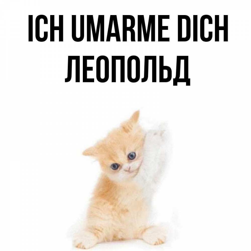 Открытка на каждый день с именем, Леопольд Ich umarme dich я хочу очень скорее обнимаешек Прикольная открытка с пожеланием онлайн скачать бесплатно 