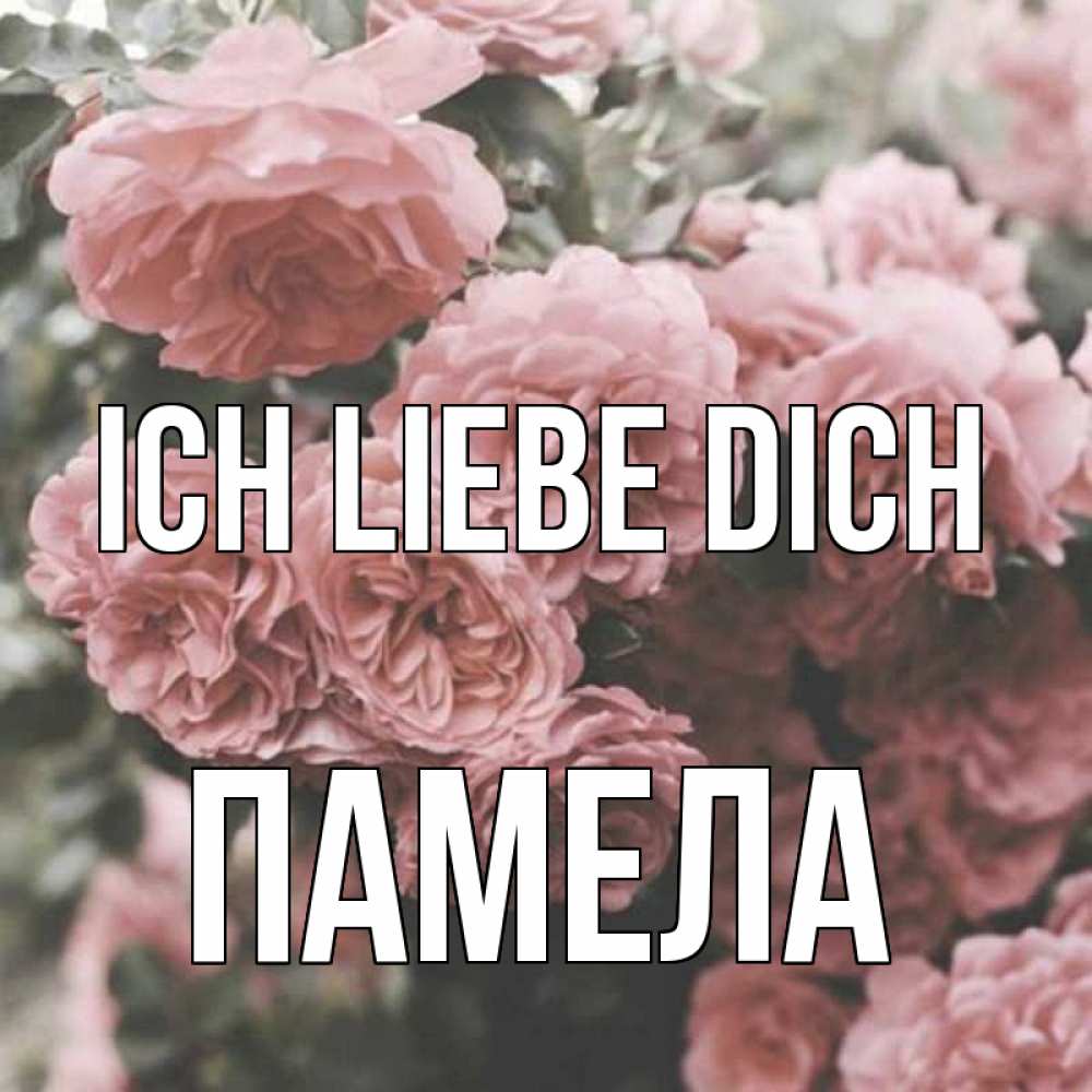 Открытка на каждый день с именем, Памела Ich liebe dich розы 3 Прикольная открытка с пожеланием онлайн скачать бесплатно 