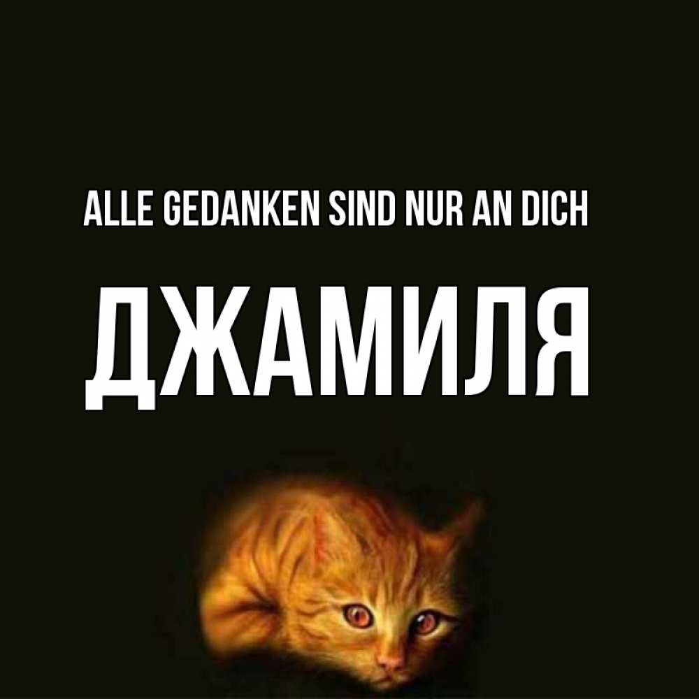 Открытка на каждый день с именем, Джамиля Alle Gedanken sind nur an dich рыжий Прикольная открытка с пожеланием онлайн скачать бесплатно 