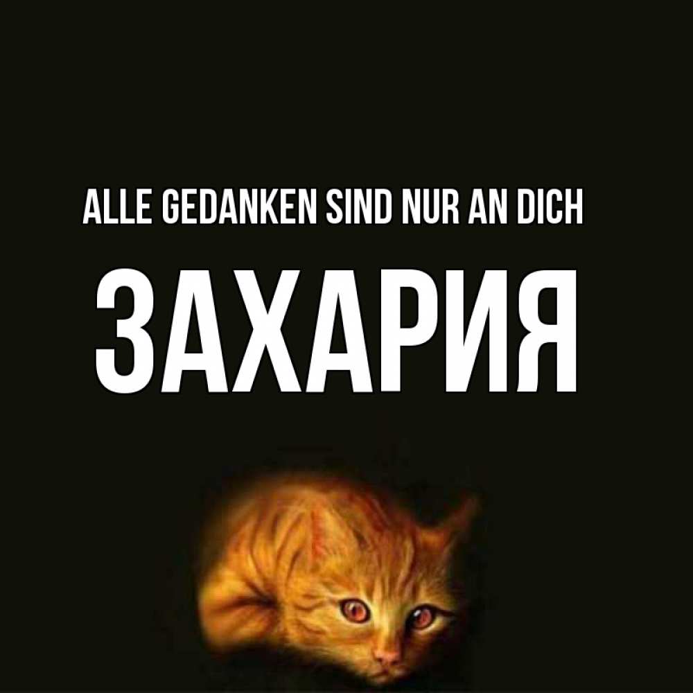 Открытка на каждый день с именем, Захария Alle Gedanken sind nur an dich рыжий Прикольная открытка с пожеланием онлайн скачать бесплатно 