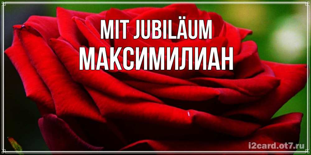 Открытка на каждый день с именем, Максимилиан Mit Jubiläum розочка очень красивая Прикольная открытка с пожеланием онлайн скачать бесплатно 