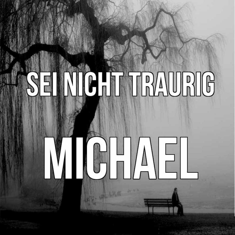 Открытка на каждый день с именем, Michael Sei nicht traurig висящие ветки дерева и лавочка под деревом Прикольная открытка с пожеланием онлайн скачать бесплатно 