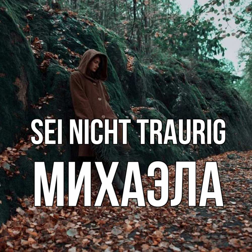 Открытка на каждый день с именем, Михаэла Sei nicht traurig осенний лес Прикольная открытка с пожеланием онлайн скачать бесплатно 
