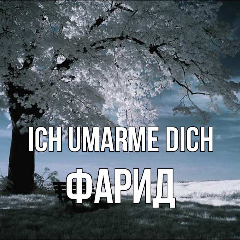 Открытка на каждый день с именем, Фарид Ich umarme dich дерево Прикольная открытка с пожеланием онлайн скачать бесплатно 