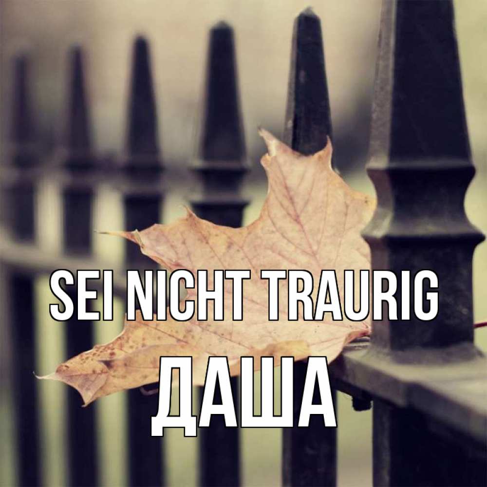 Открытка на каждый день с именем, Даша Sei nicht traurig лист клена Прикольная открытка с пожеланием онлайн скачать бесплатно 