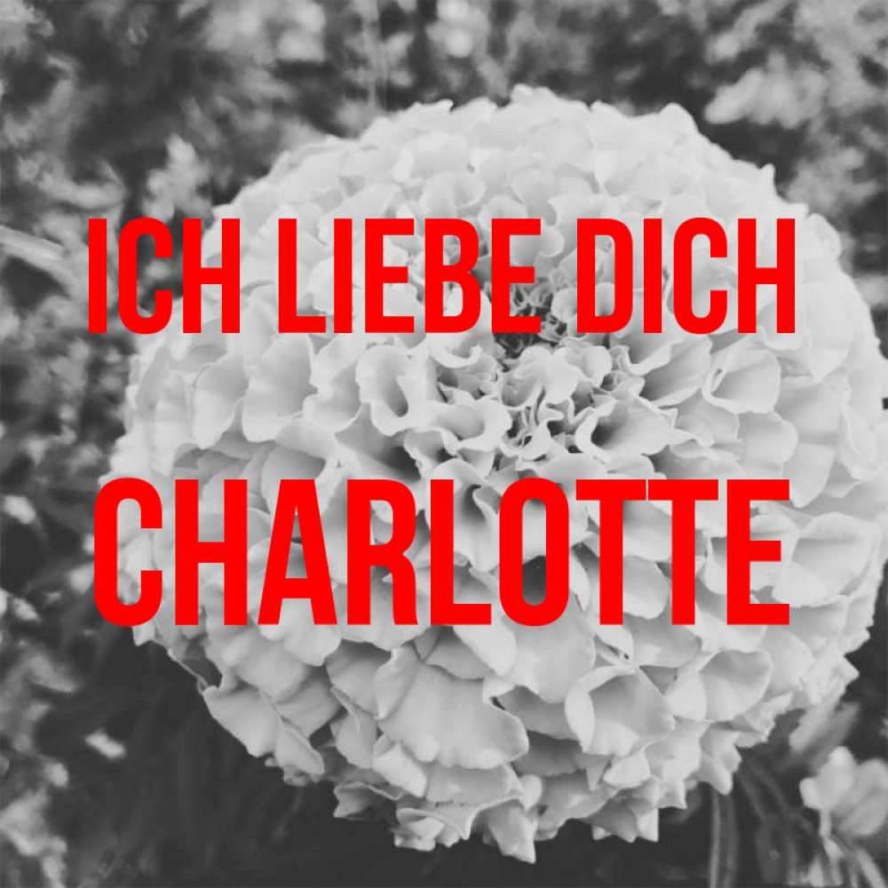 Открытка на каждый день с именем, Charlotte Ich liebe dich подпись Прикольная открытка с пожеланием онлайн скачать бесплатно 
