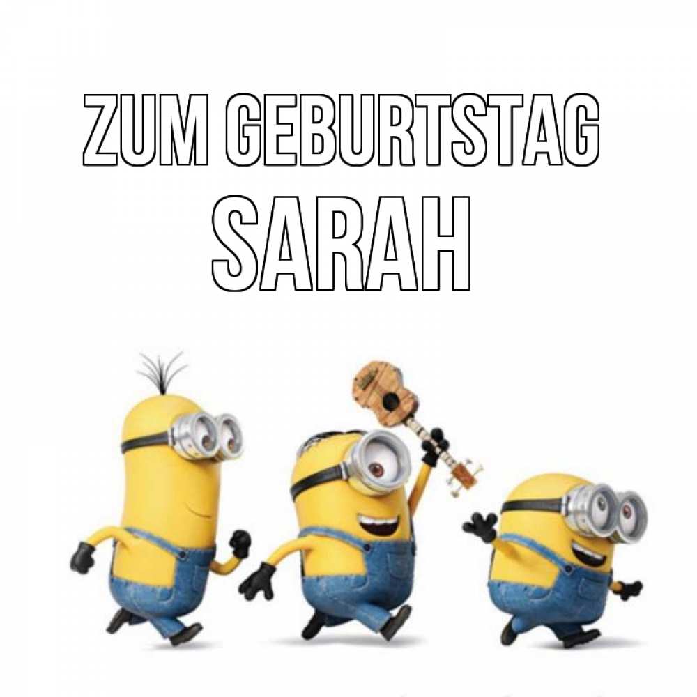 Открытка на каждый день с именем, Sarah Zum Geburtstag с гитарой Прикольная открытка с пожеланием онлайн скачать бесплатно 