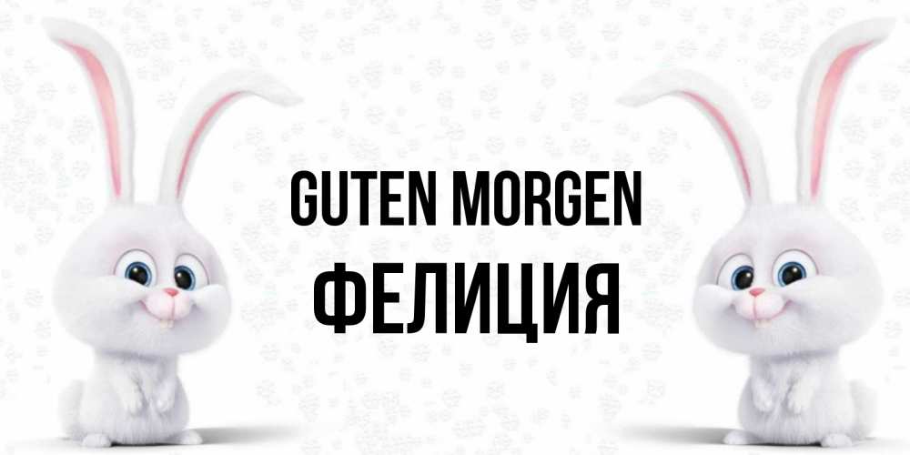 Открытка на каждый день с именем, Фелиция Guten Morgen кролики с длинными ушками Прикольная открытка с пожеланием онлайн скачать бесплатно 