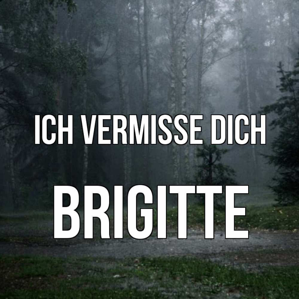 Открытка на каждый день с именем, Brigitte Ich vermisse dich одна и плохо мне Прикольная открытка с пожеланием онлайн скачать бесплатно 