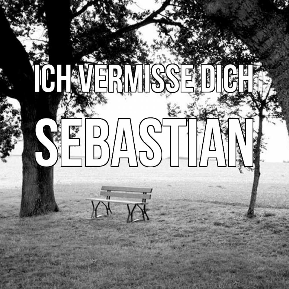 Открытка на каждый день с именем, Sebastian Ich vermisse dich приходи Прикольная открытка с пожеланием онлайн скачать бесплатно 