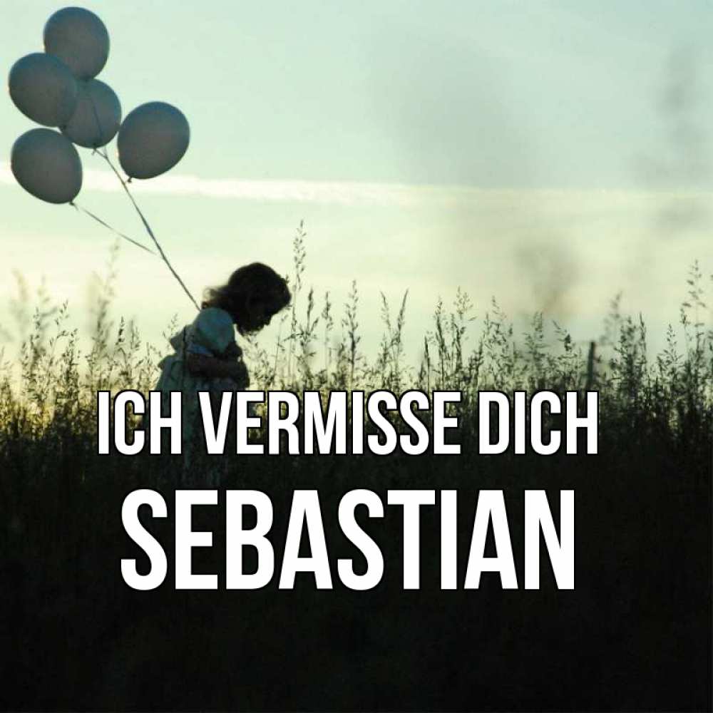 Открытка на каждый день с именем, Sebastian Ich vermisse dich приходи ко мне и давай дружить Прикольная открытка с пожеланием онлайн скачать бесплатно 