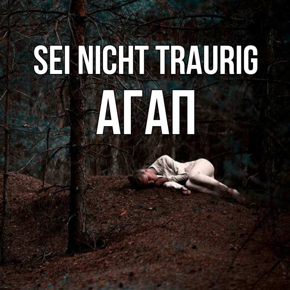 Открытка на каждый день с именем, Агап Sei nicht traurig лес Прикольная открытка с пожеланием онлайн скачать бесплатно 