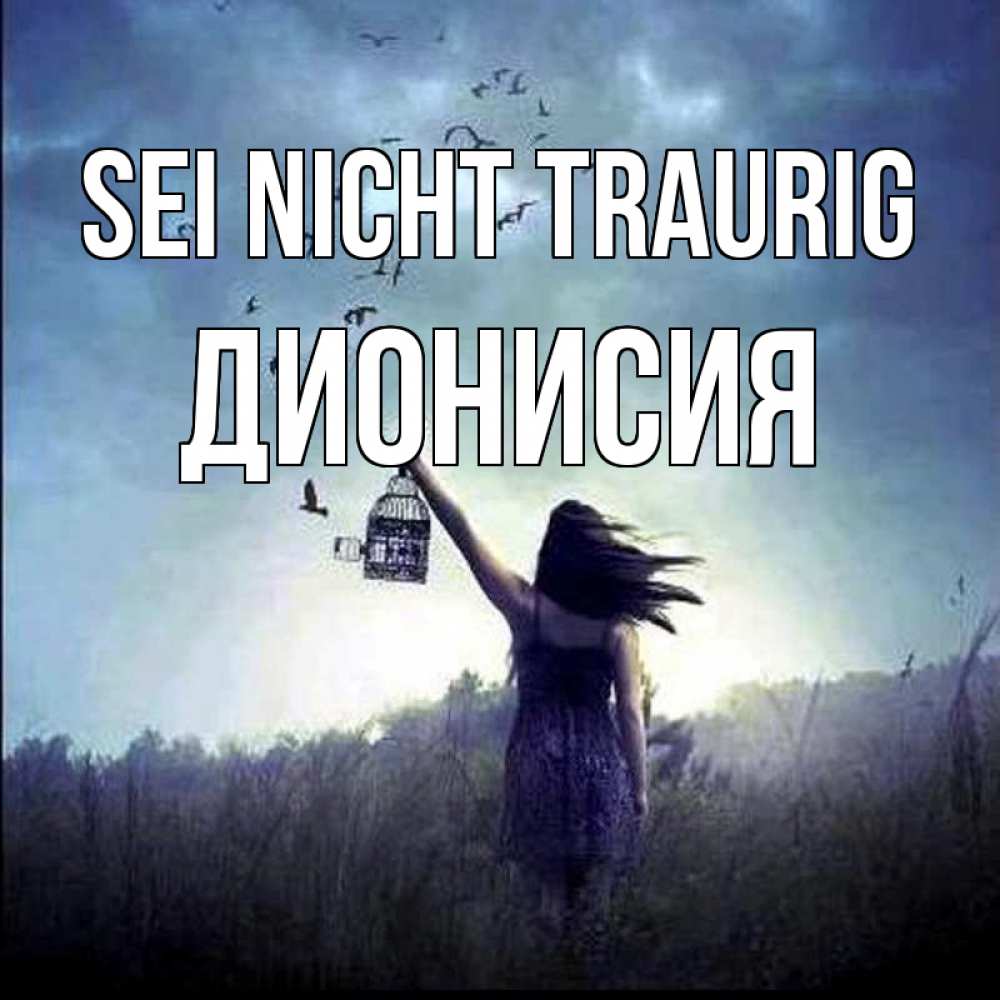Открытка на каждый день с именем, Дионисия Sei nicht traurig на волю Прикольная открытка с пожеланием онлайн скачать бесплатно 