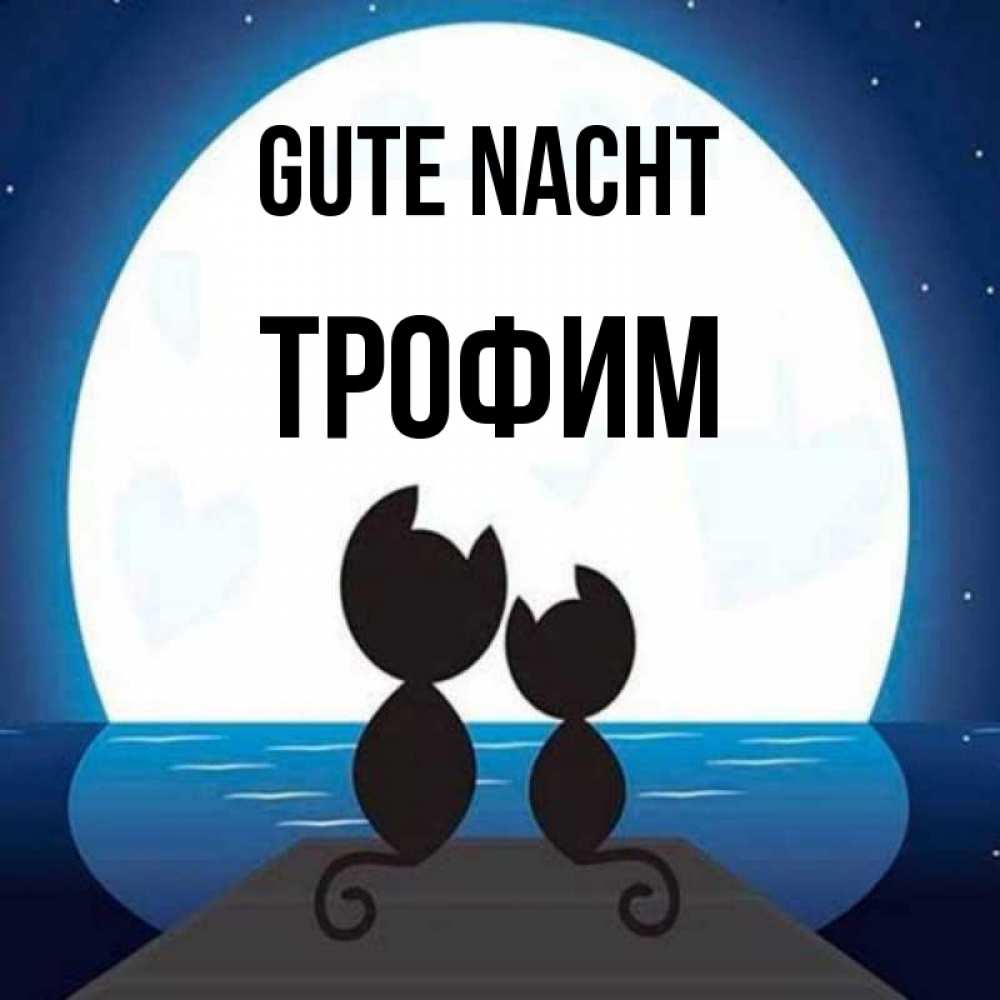 Открытка на каждый день с именем, Трофим Gute Nacht луна море мост Прикольная открытка с пожеланием онлайн скачать бесплатно 
