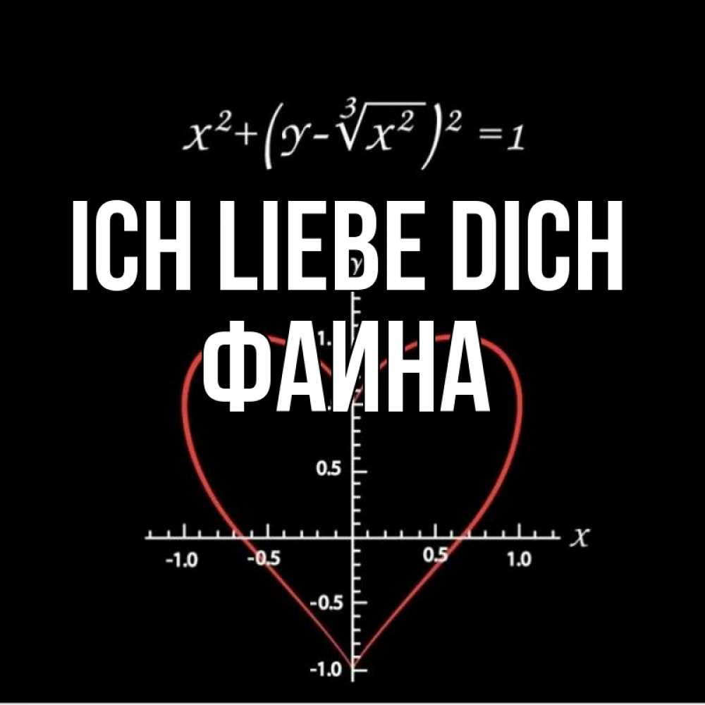 Открытка на каждый день с именем, Фаина Ich liebe dich сердечная формула Прикольная открытка с пожеланием онлайн скачать бесплатно 