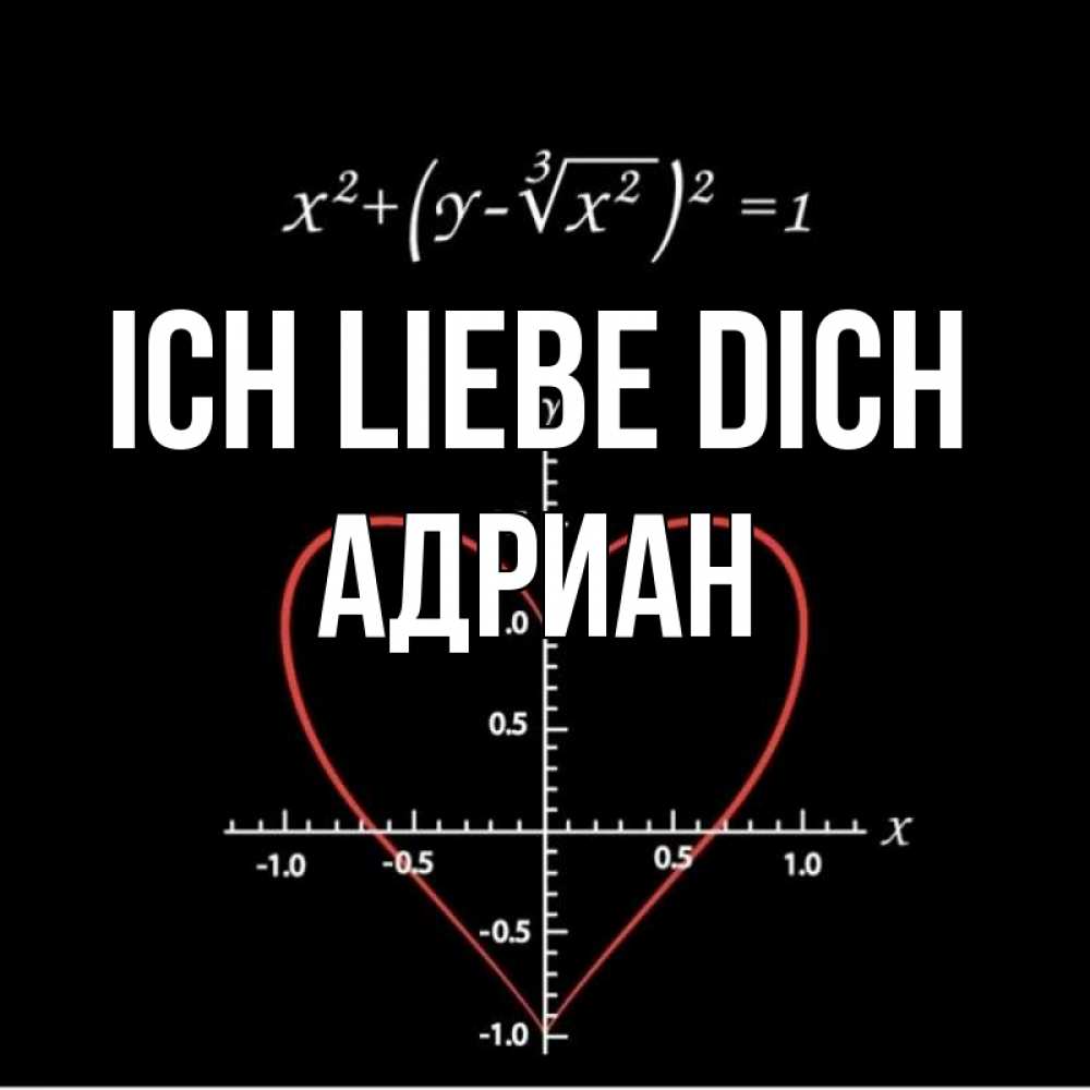 Открытка на каждый день с именем, Адриан Ich liebe dich сердечная формула Прикольная открытка с пожеланием онлайн скачать бесплатно 