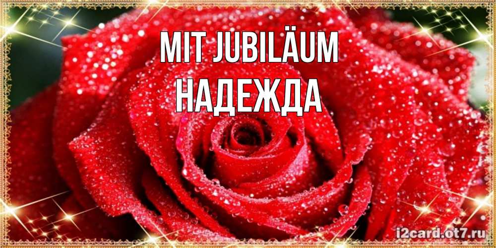 Открытка на каждый день с именем, Надежда Mit Jubiläum роса и роза. открытка с красивой розой Прикольная открытка с пожеланием онлайн скачать бесплатно 