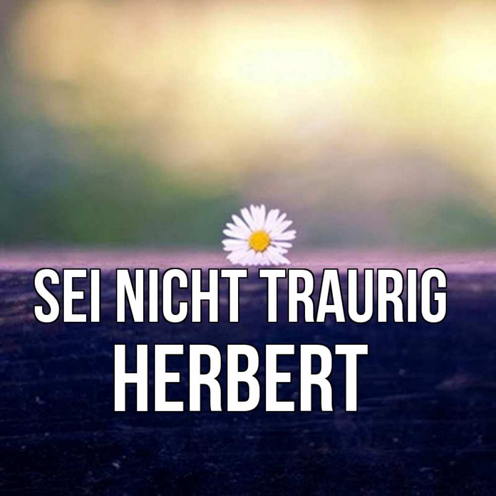 Открытка на каждый день с именем, Herbert Sei nicht traurig красота Прикольная открытка с пожеланием онлайн скачать бесплатно 