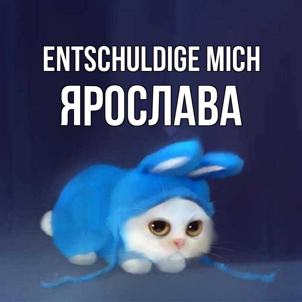 Открытка на каждый день с именем, Ярослава Entschuldige mich невинный котозай просит прощения Прикольная открытка с пожеланием онлайн скачать бесплатно 