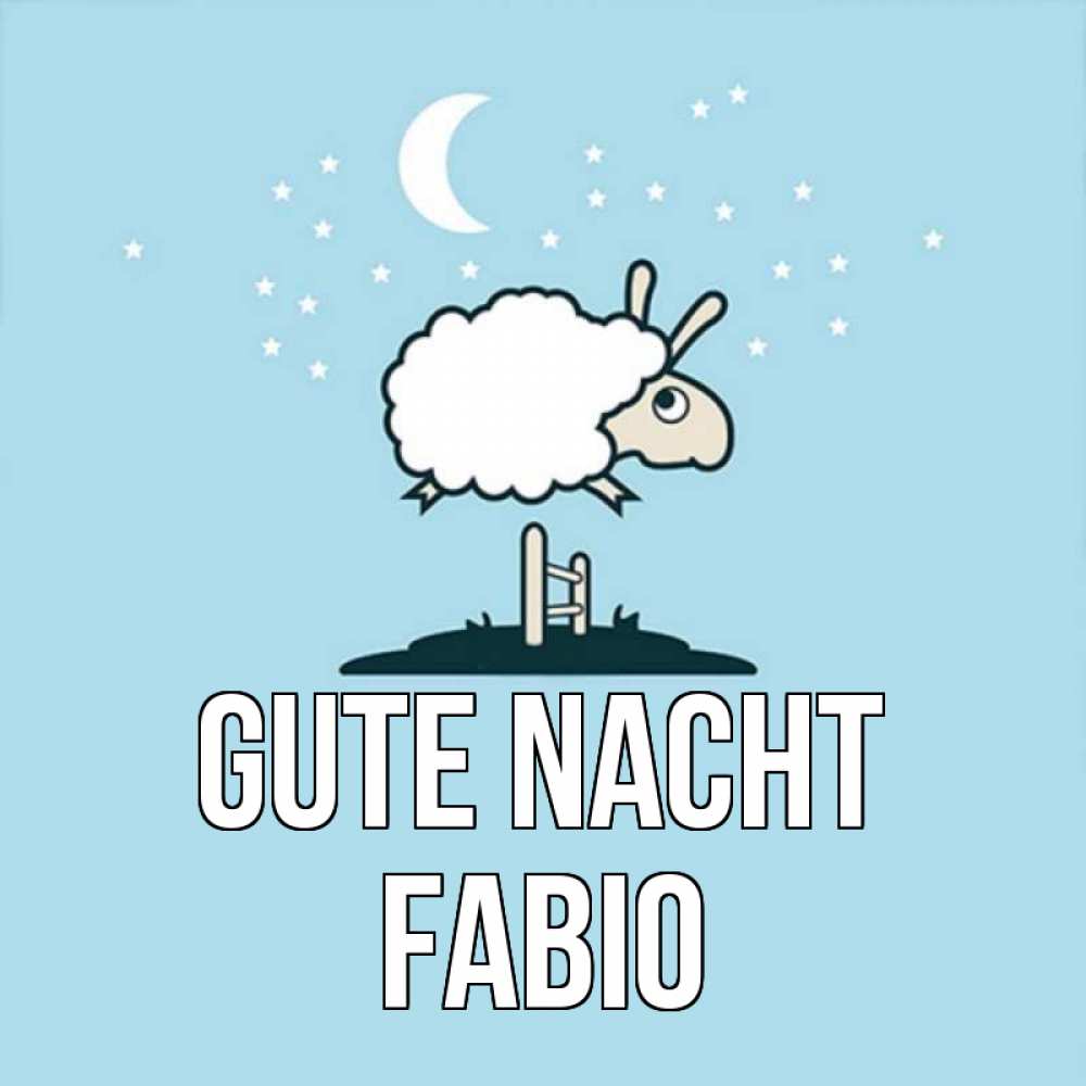 Открытка на каждый день с именем, Fabio Gute Nacht с животными сладких сноведений Прикольная открытка с пожеланием онлайн скачать бесплатно 