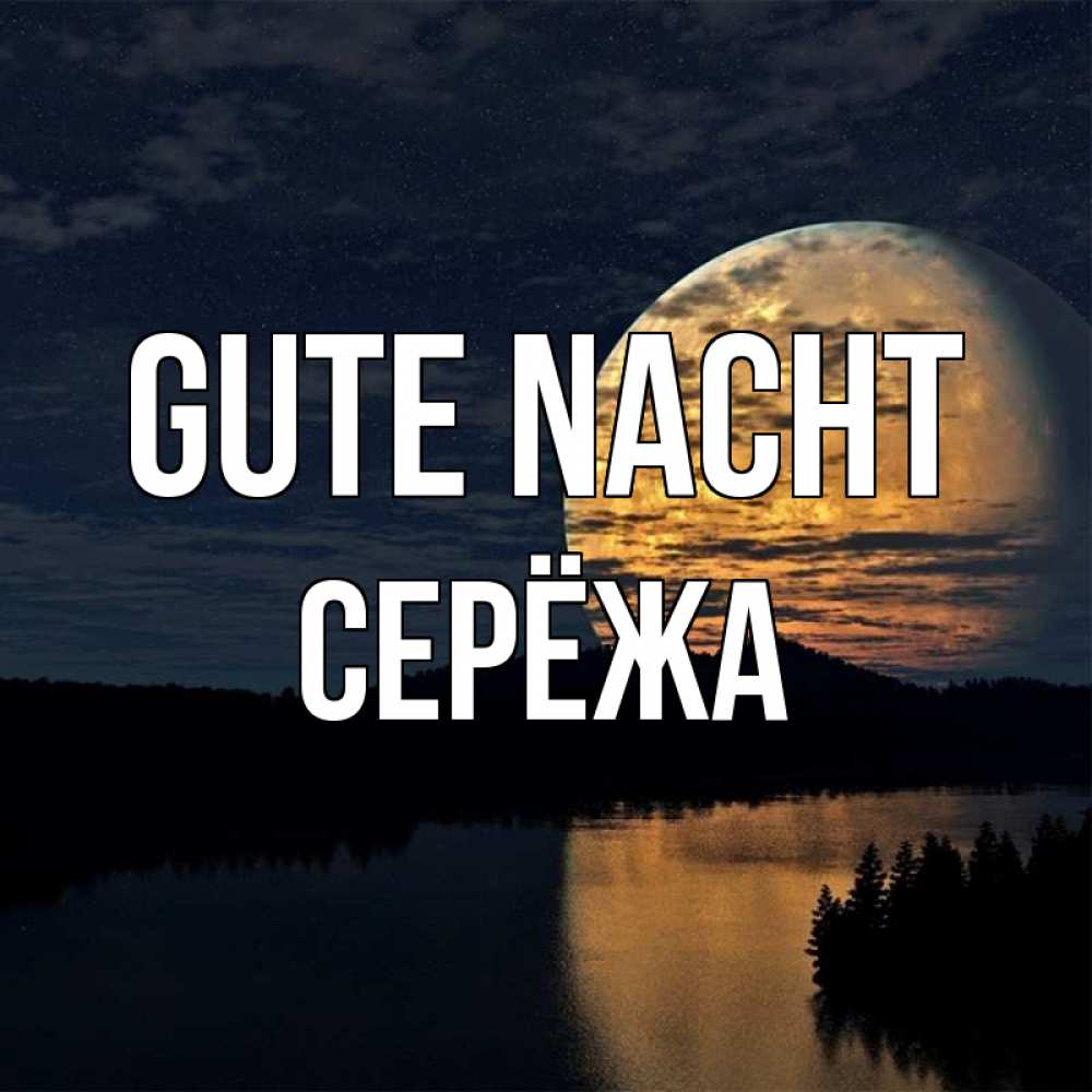 Открытка на каждый день с именем, Серёжа Gute Nacht речка Прикольная открытка с пожеланием онлайн скачать бесплатно 