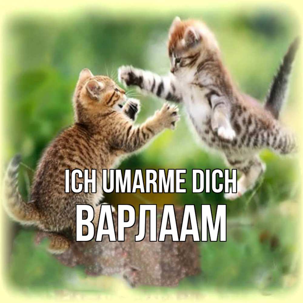 Открытка на каждый день с именем, Варлаам Ich umarme dich игры котят Прикольная открытка с пожеланием онлайн скачать бесплатно 