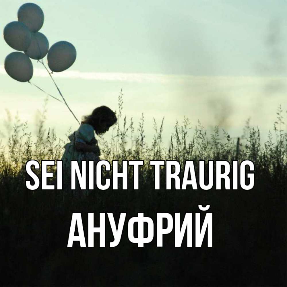 Открытка на каждый день с именем, Ануфрий Sei nicht traurig ребенок Прикольная открытка с пожеланием онлайн скачать бесплатно 