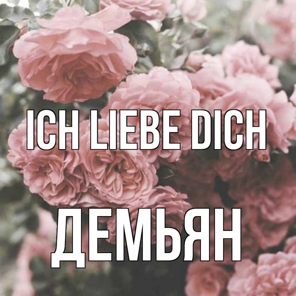 Открытка на каждый день с именем, Демьян Ich liebe dich розы 3 Прикольная открытка с пожеланием онлайн скачать бесплатно 