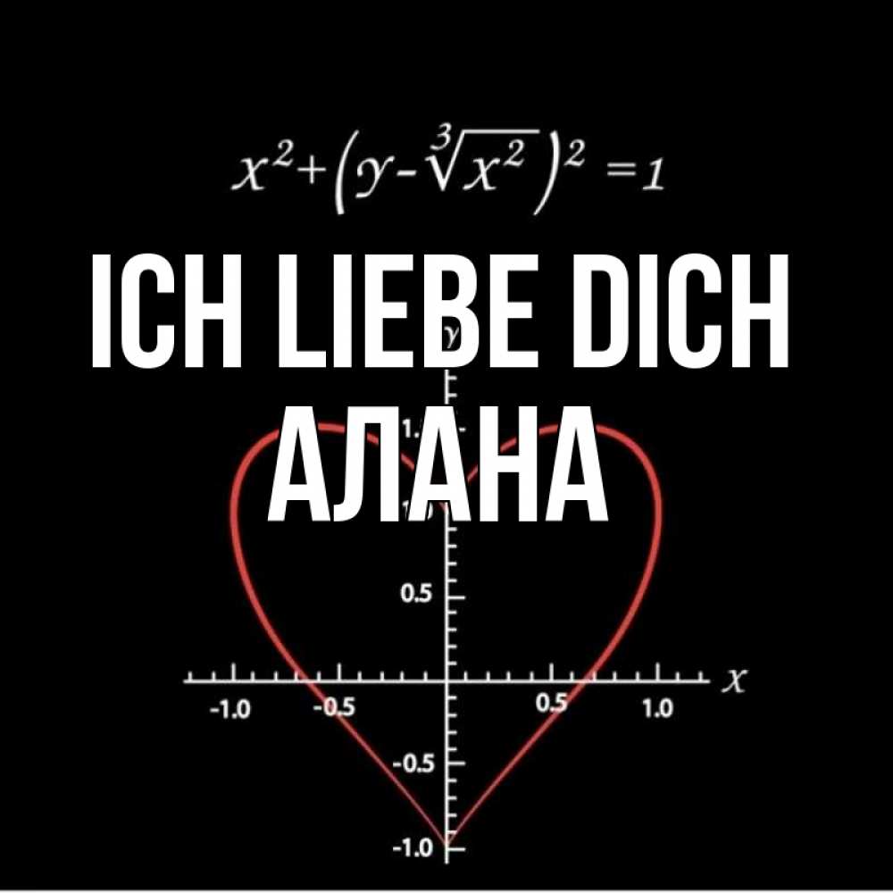 Открытка на каждый день с именем, Алана Ich liebe dich сердечная формула Прикольная открытка с пожеланием онлайн скачать бесплатно 