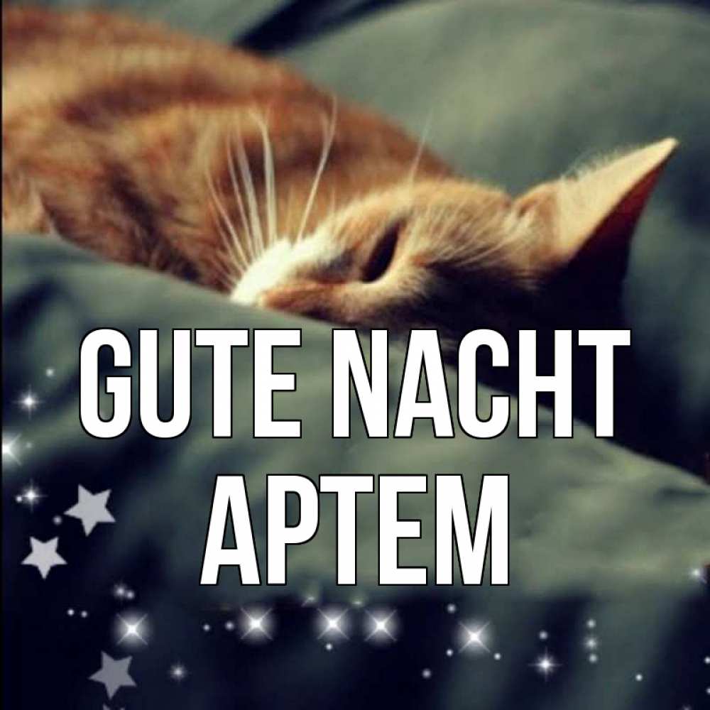 Открытка на каждый день с именем, Артем Gute Nacht кроватка Прикольная открытка с пожеланием онлайн скачать бесплатно 