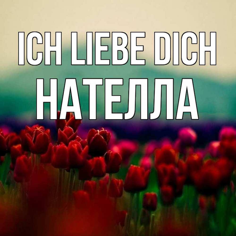 Открытка на каждый день с именем, Нателла Ich liebe dich тюльпаны 4 Прикольная открытка с пожеланием онлайн скачать бесплатно 
