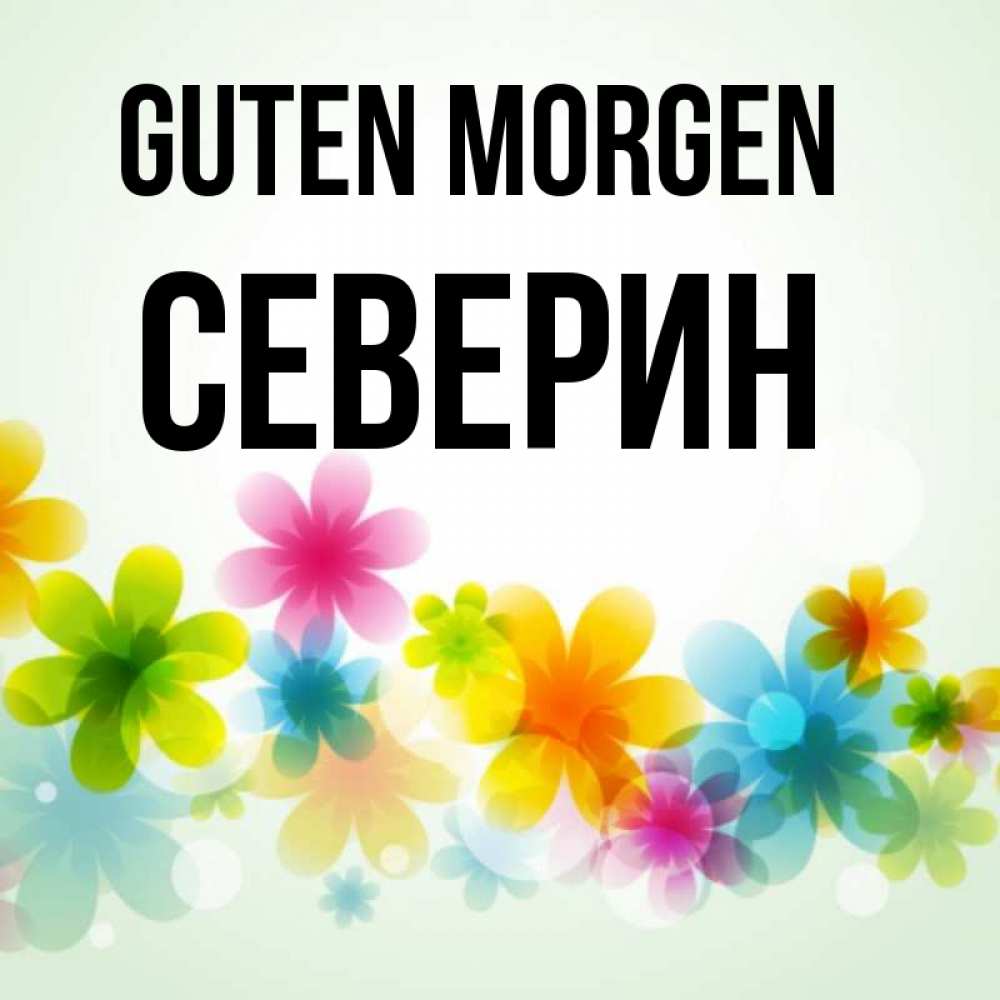 Открытка на каждый день с именем, Северин Guten Morgen позитивные цветочки Прикольная открытка с пожеланием онлайн скачать бесплатно 