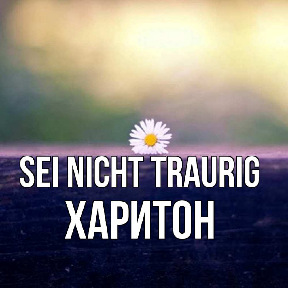 Открытка на каждый день с именем, Харитон Sei nicht traurig красота Прикольная открытка с пожеланием онлайн скачать бесплатно 
