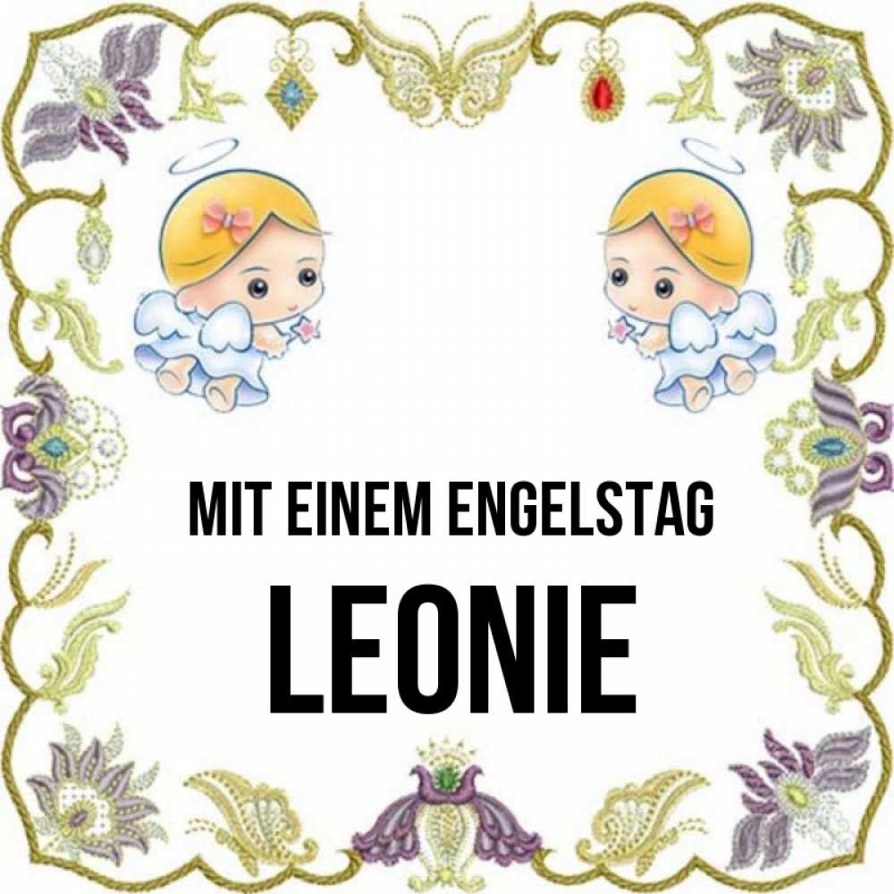 Открытка на каждый день с именем, Leonie Mit einem Engelstag маленькие ангелы с крылышками Прикольная открытка с пожеланием онлайн скачать бесплатно 