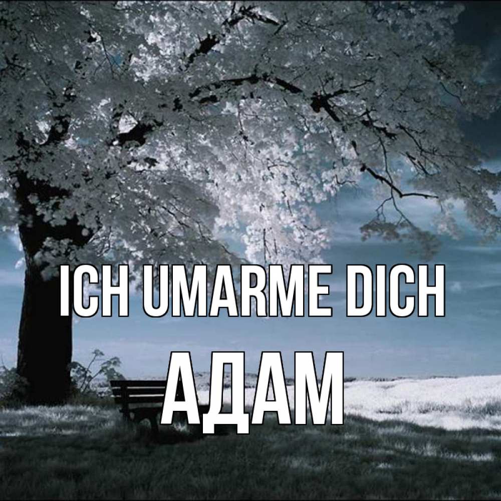 Открытка на каждый день с именем, Адам Ich umarme dich дерево Прикольная открытка с пожеланием онлайн скачать бесплатно 