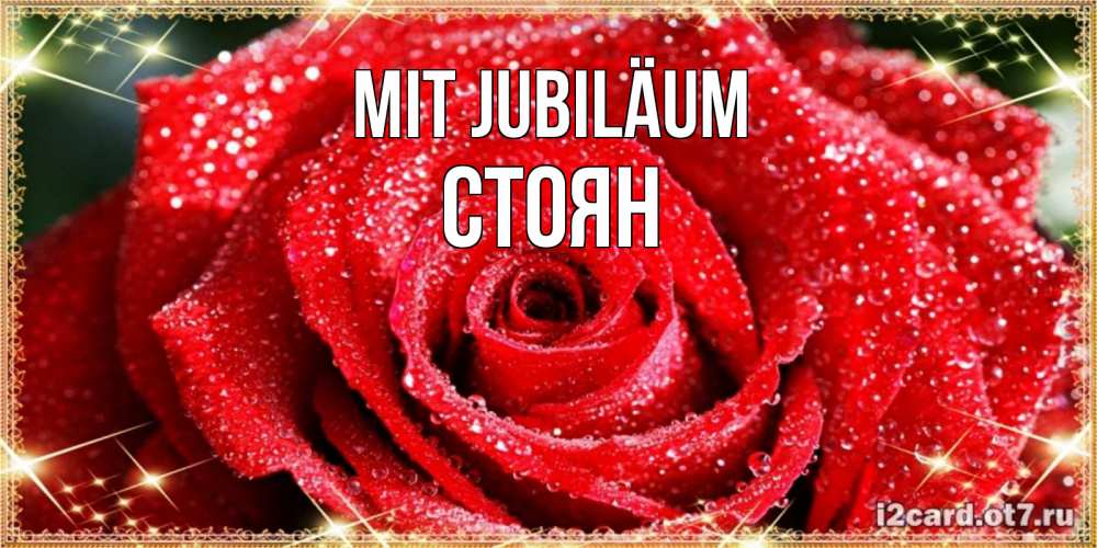 Открытка на каждый день с именем, Стоян Mit Jubiläum роса и роза. открытка с красивой розой Прикольная открытка с пожеланием онлайн скачать бесплатно 