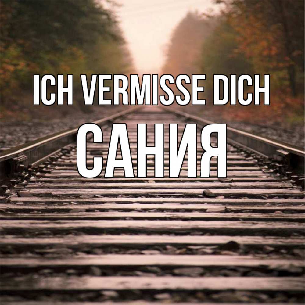 Открытка на каждый день с именем, Сания Ich vermisse dich приезжай Прикольная открытка с пожеланием онлайн скачать бесплатно 