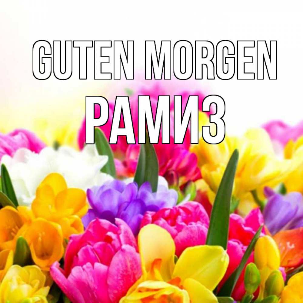 Открытка на каждый день с именем, Рамиз Guten Morgen создать открытку со свое подписью Прикольная открытка с пожеланием онлайн скачать бесплатно 