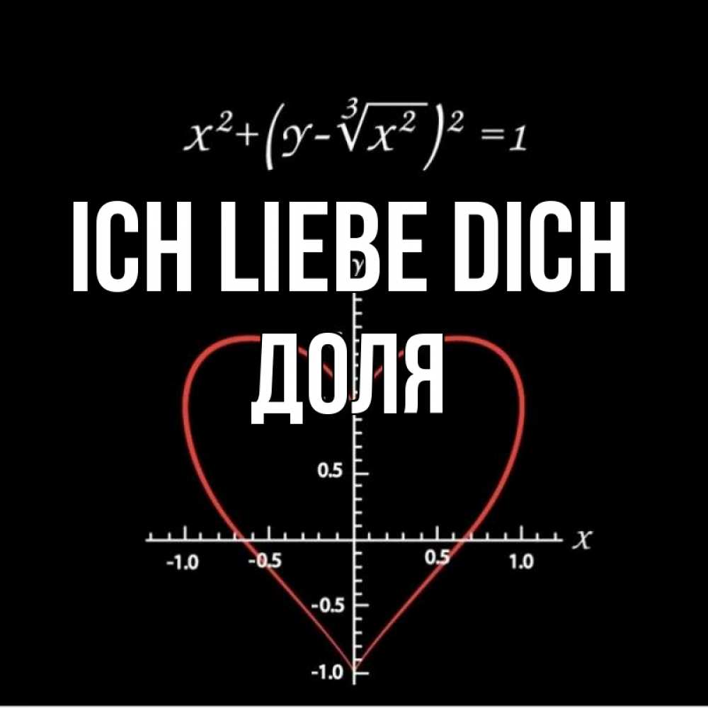 Открытка на каждый день с именем, Доля Ich liebe dich сердечная формула Прикольная открытка с пожеланием онлайн скачать бесплатно 