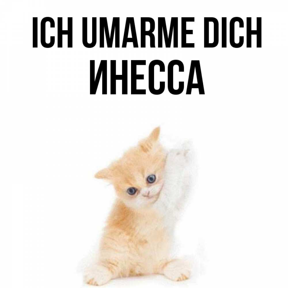 Открытка на каждый день с именем, Инесса Ich umarme dich я хочу очень скорее обнимаешек Прикольная открытка с пожеланием онлайн скачать бесплатно 