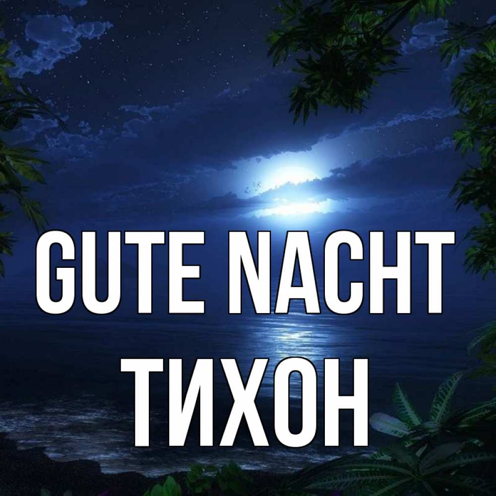 Открытка на каждый день с именем, Тихон Gute Nacht тропический остров Прикольная открытка с пожеланием онлайн скачать бесплатно 