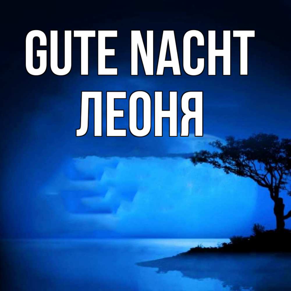 Открытка на каждый день с именем, Леоня Gute Nacht ночное побережье Прикольная открытка с пожеланием онлайн скачать бесплатно 