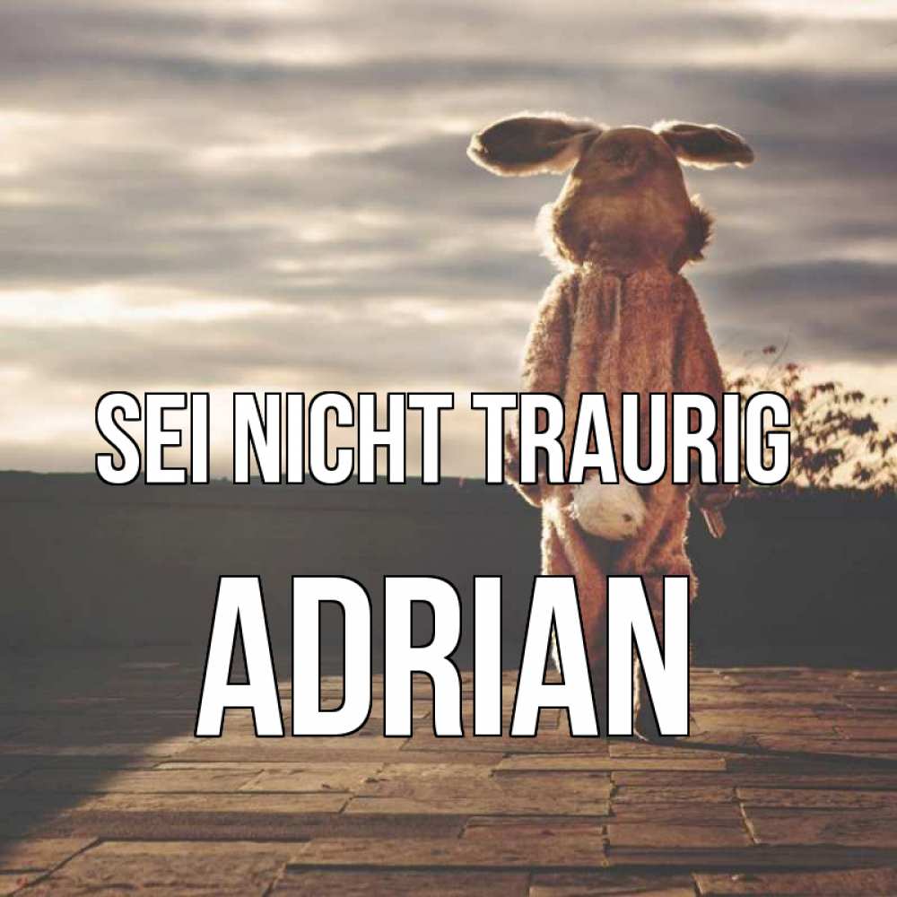 Открытка на каждый день с именем, Adrian Sei nicht traurig со спины Прикольная открытка с пожеланием онлайн скачать бесплатно 