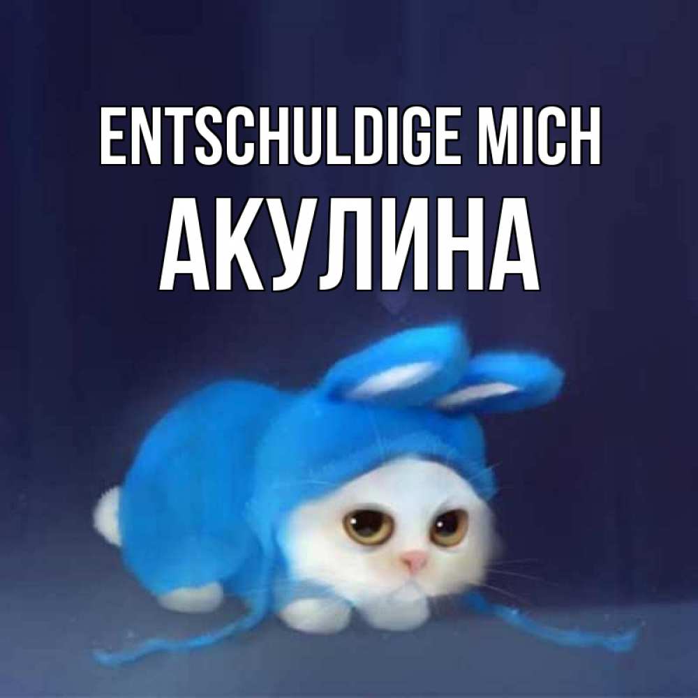 Открытка на каждый день с именем, Акулина Entschuldige mich невинный котозай просит прощения Прикольная открытка с пожеланием онлайн скачать бесплатно 
